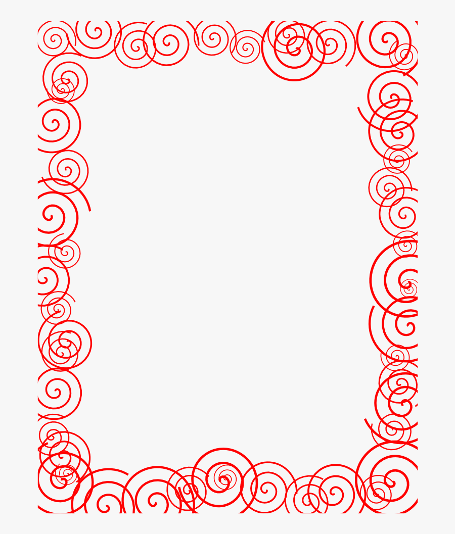 Red Spiral Border Free Borders - Free Border, Transparent Clipart