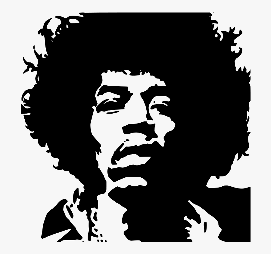 Zombie Jimi Hendrix Clipart - Jimi Hendrix Black And White Painting, Transparent Clipart
