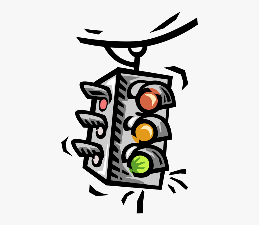 Vector Illustration Of Traffic Light Signals Or Stop, Transparent Clipart