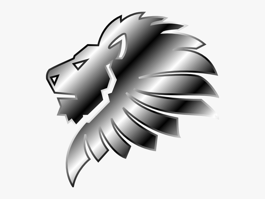Lion Head Silver Clipart, Transparent Clipart