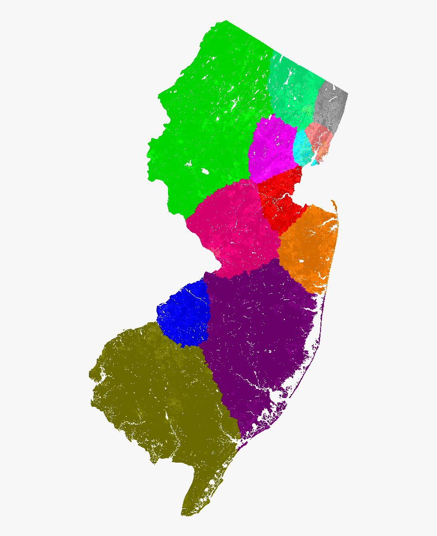 New Jersey Congress Congressional District Map, Current - New Jersey Map Silhouette, Transparent Clipart