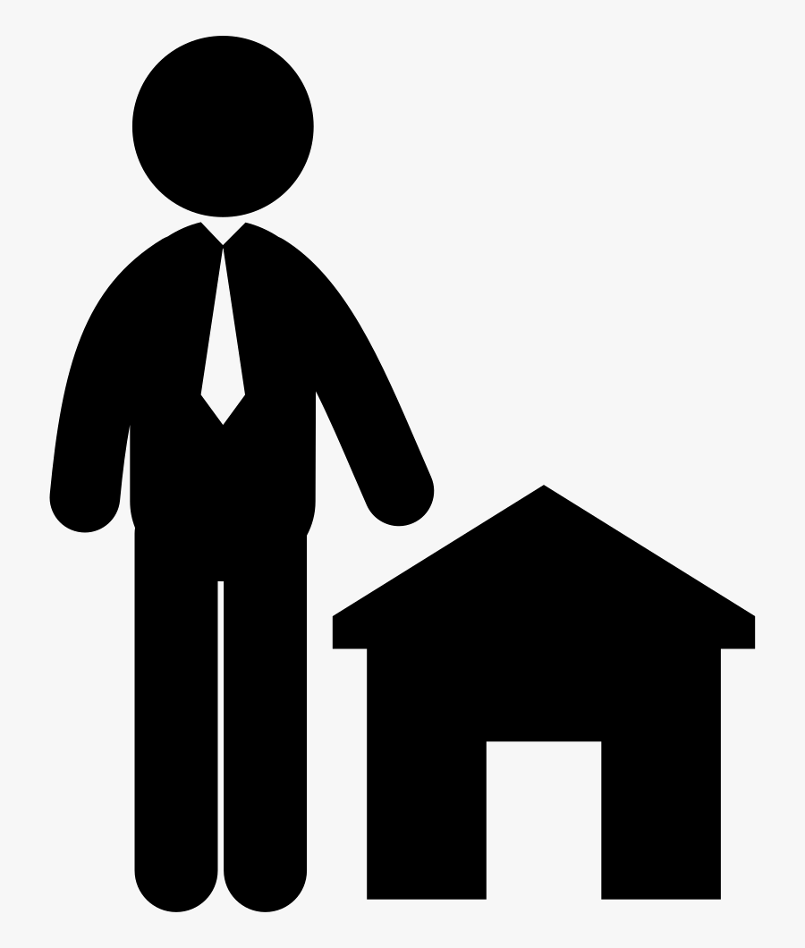 Man Standing Beside A - Man And House Icon, Transparent Clipart