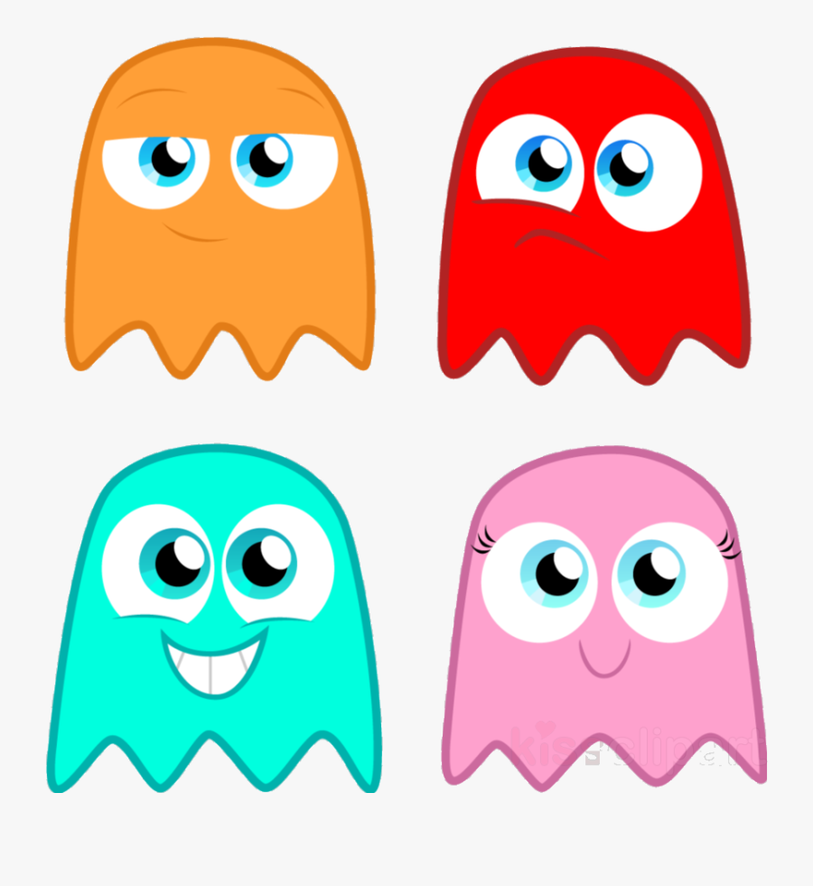 Pacman Ghost Drawing Clipart Baby Pac-man Ms Transparent - Cartoon Pac Man Ghosts, Transparent Clipart