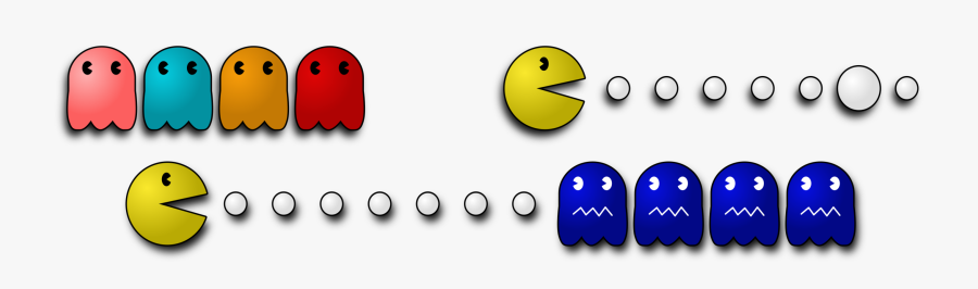 Pac Man Pac Man - Pac Man Chasing Ghosts, Transparent Clipart