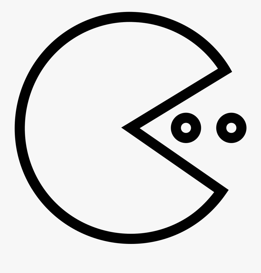 Dot Clipart Pacman - Black And White Pac Man, Transparent Clipart