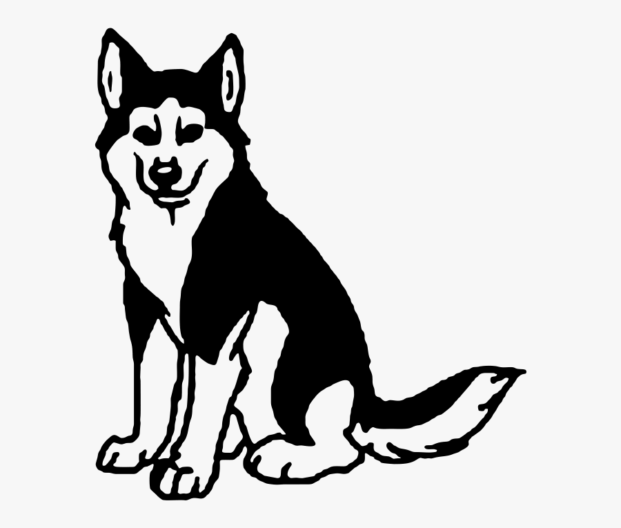 Dog Clipart Husky - Husky Clipart Black And White, Transparent Clipart