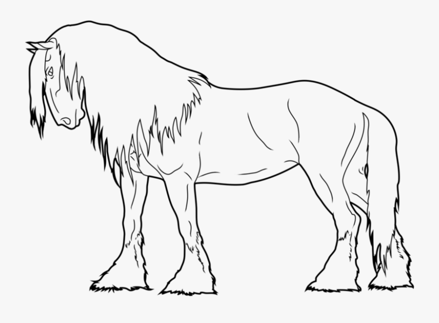 Horses Clipart Draft Horse - Drawing Of Draft Horse, Transparent Clipart