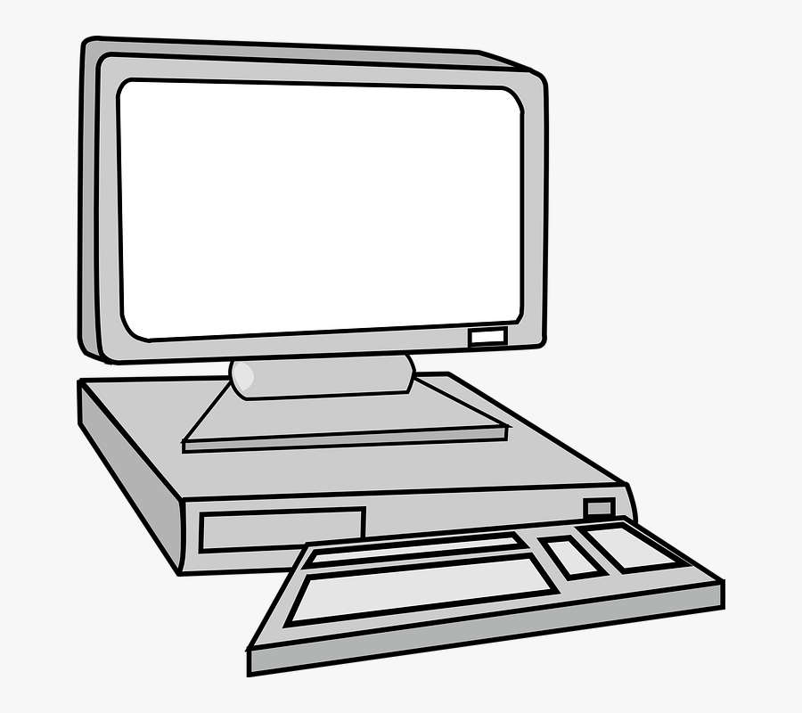Computer, Desktop, Monitoring, Keyboard, Pc, Mouse - Clipart Black And White Computer, Transparent Clipart