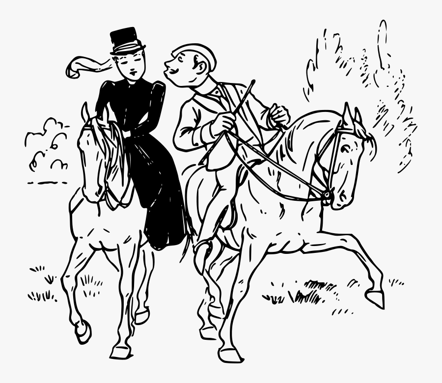 Couple Riding Horses Svg Clip Arts - Couple The Horse Vector Free, Transparent Clipart