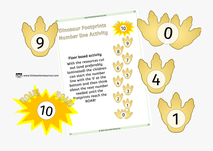 Dino Footprint Numberline Game Cover, Transparent Clipart