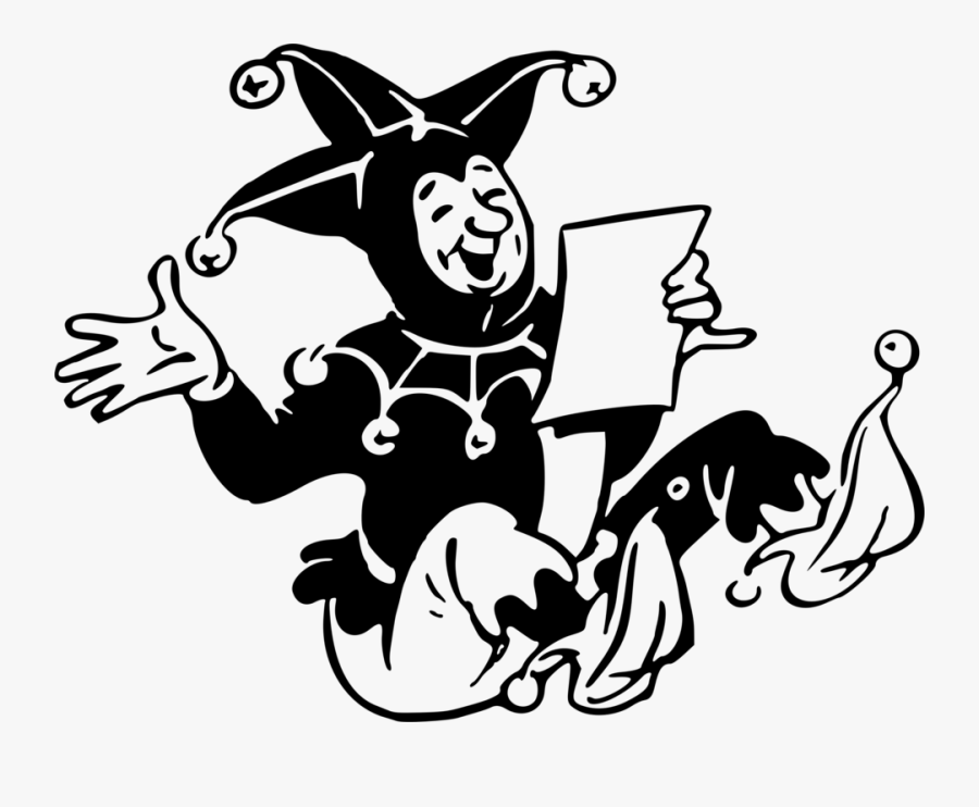 Art,monochrome Photography,carnivoran - Jester Clipart Black And White, Transparent Clipart