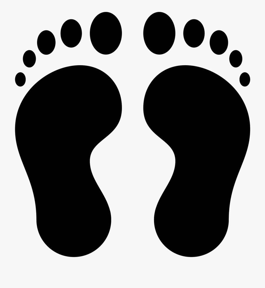 The Icon Is A Right Shoe Print - Footprint Black And White, Transparent Clipart