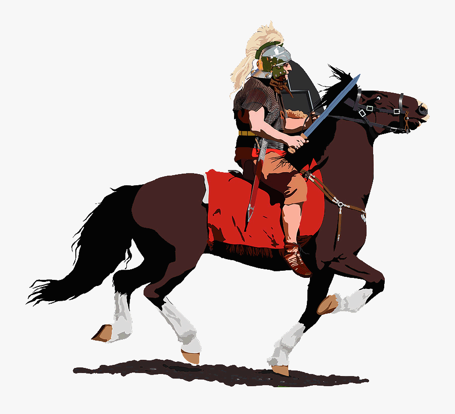 Roman Soldier On Horse Clipart - Roman Soldier On Horse Cartoon, Transparent Clipart