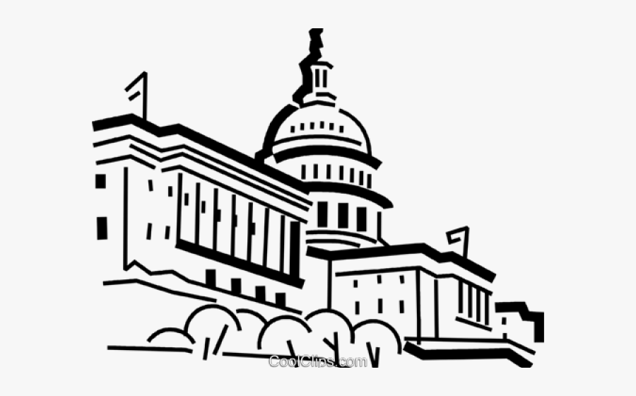 Us Capitol Building Easy Drawing - Us Capitol Building Clipart, Transparent Clipart
