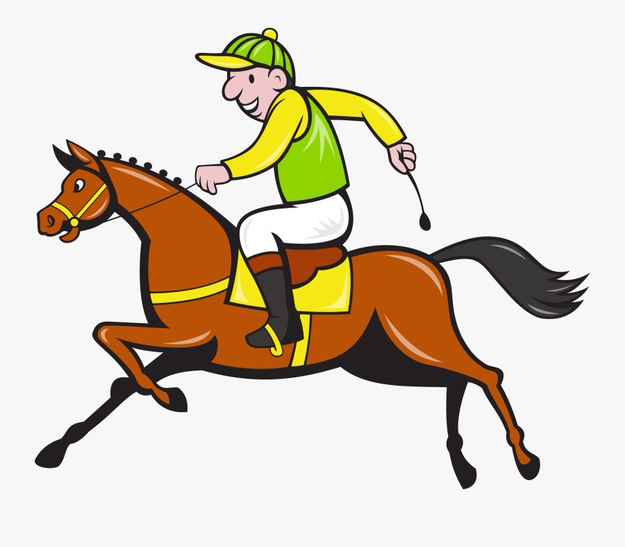 Transparent Horse Racing Png Jockey Cartoon , Free
