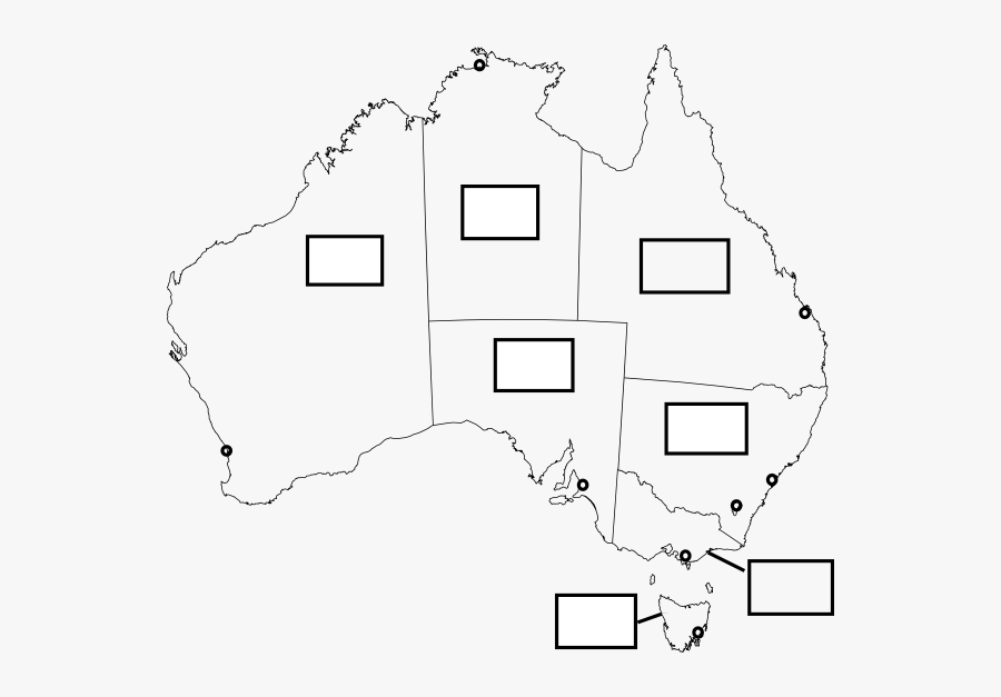 Australia Blank Map Cities, Transparent Clipart