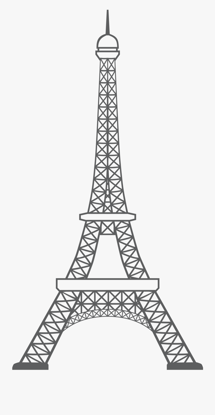 Clip Art Clipart Outline Icon Monument - Paris Eiffel Tower Outline, Transparent Clipart