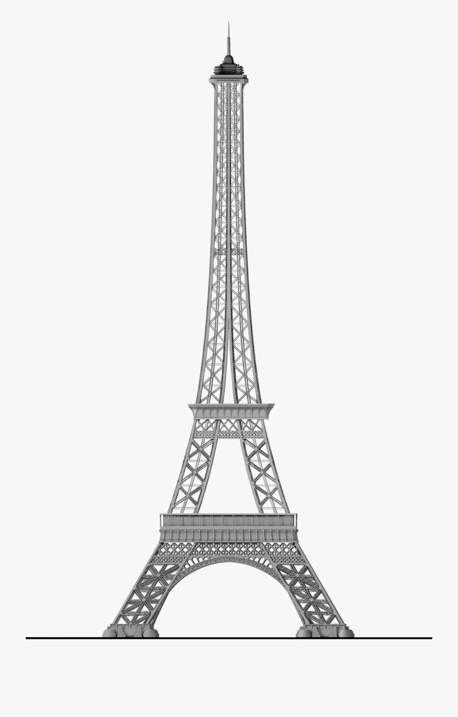 Tower Clipart File - Eiffel Tower Drawing Big, Transparent Clipart