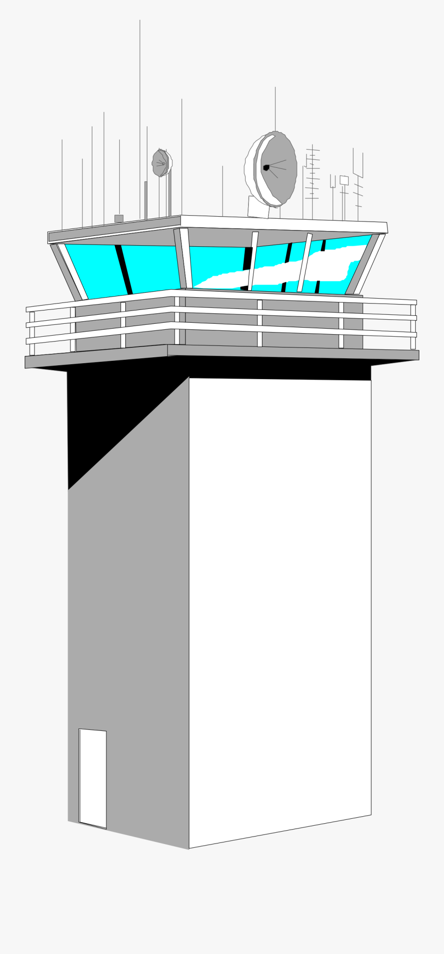 Airport Control Big Image - Air Traffic Control Tower Clipart, Transparent Clipart