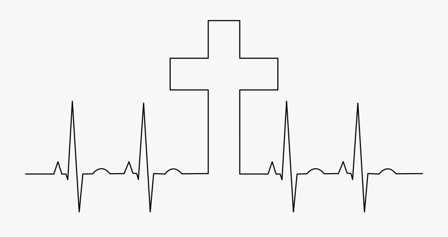 Line Art,angle,symmetry - Cross Ekg Png, Transparent Clipart