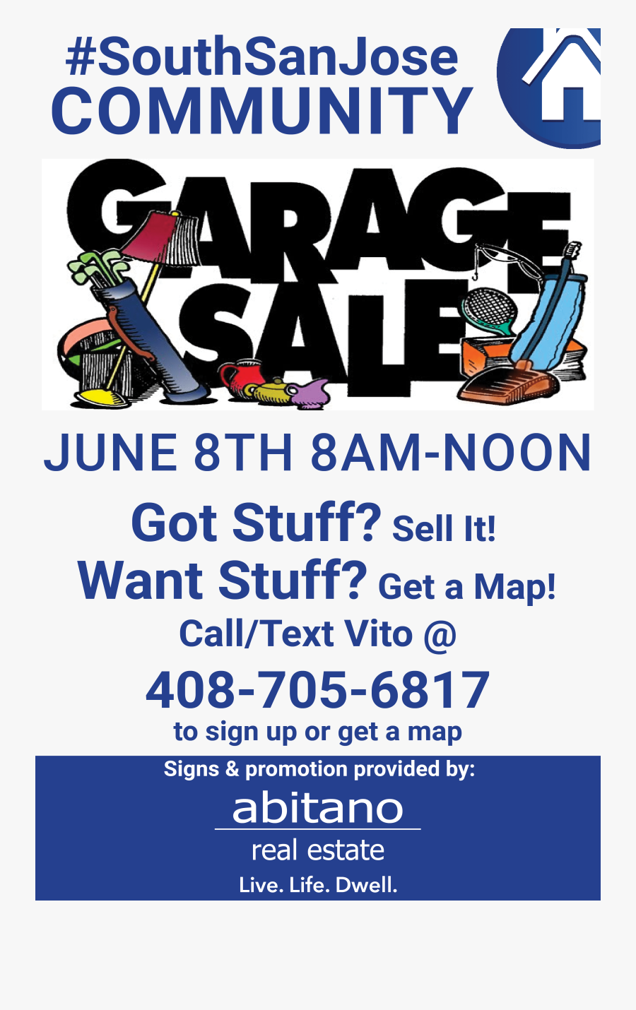Southsanjose Community Garage Sale Abitano Real Estate - Poster, Transparent Clipart