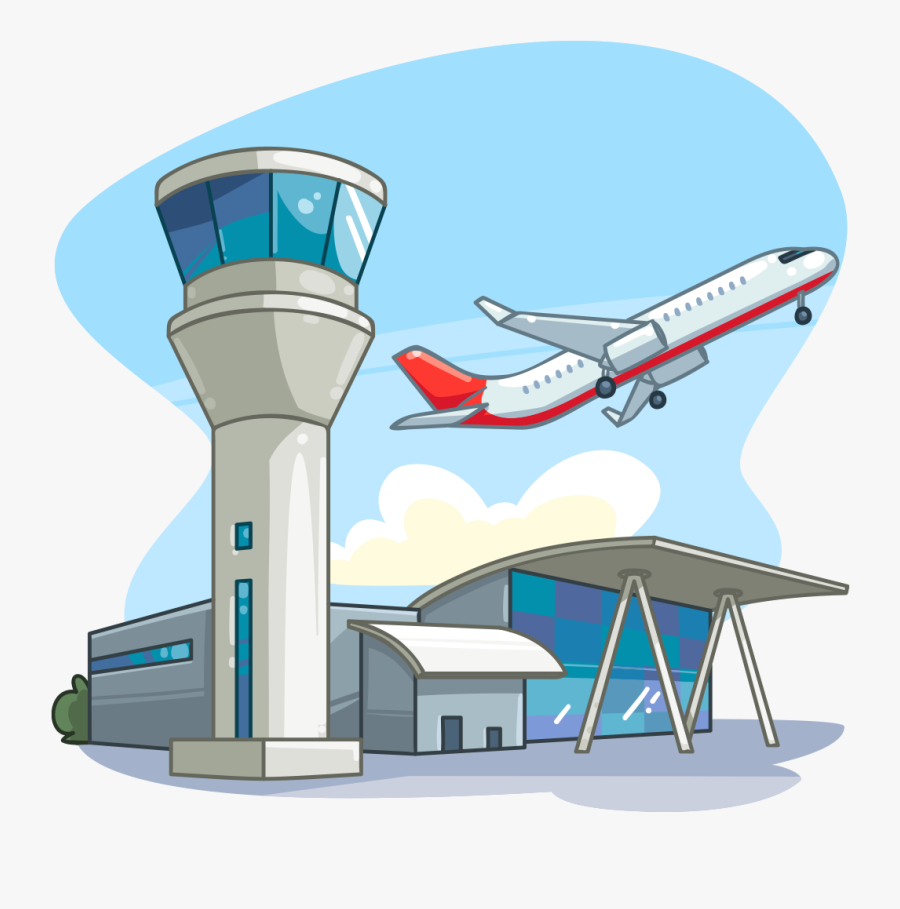 Transparent Airport Clipart - Aeroplane Tower Clipart, Transparent Clipart