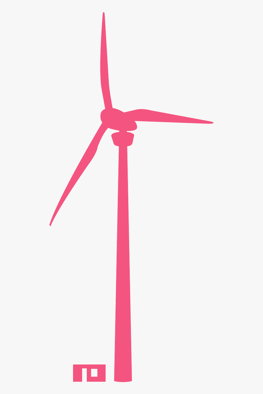 Wind Turbine Gray Silhouette, Transparent Clipart