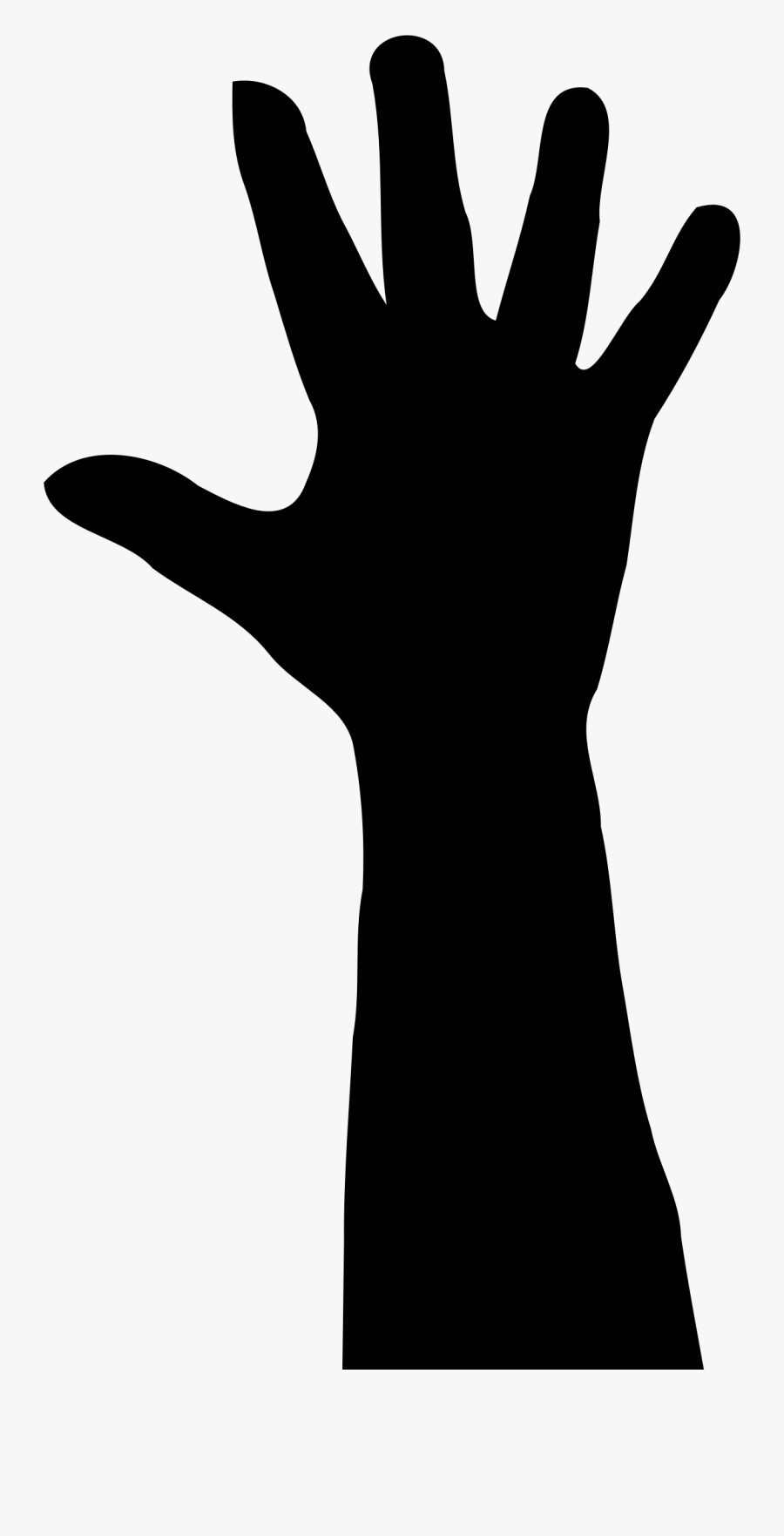 In Silhouette Big Image - Raised Hand Clipart, Transparent Clipart