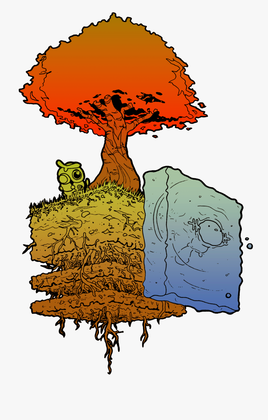 Here"s A Small Project I Did For My Art Class A While - Two Point Perspective Drawing Tree, Transparent Clipart