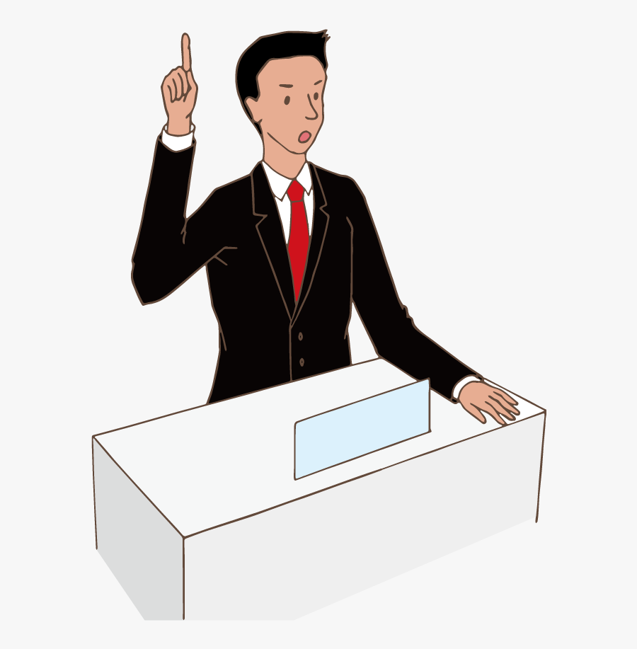 Young Politician Speach - Illustration, Transparent Clipart