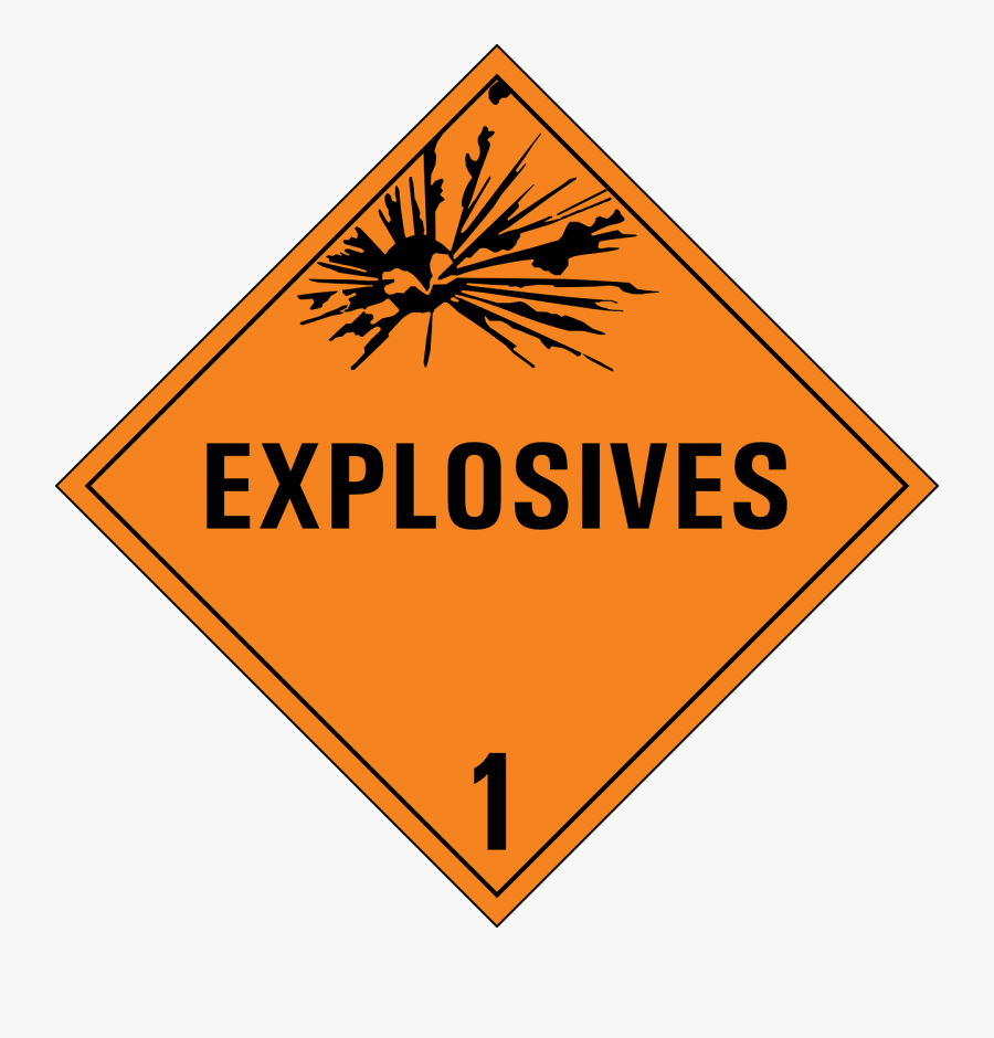 Free Vector Class 1 Danger Sign Clip Art - Class 1 Explosives, Transparent Clipart