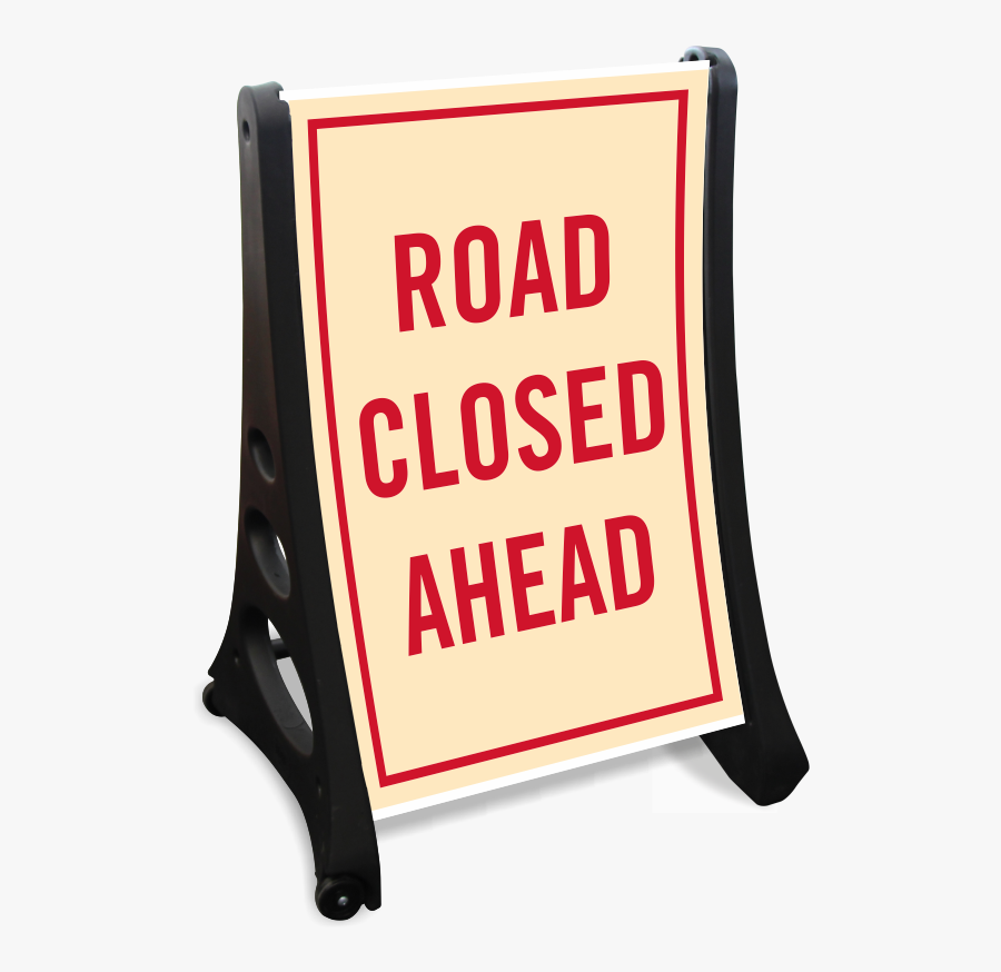 Road Closed Ahead Sidewalk Sign Kit - Subhead, Transparent Clipart