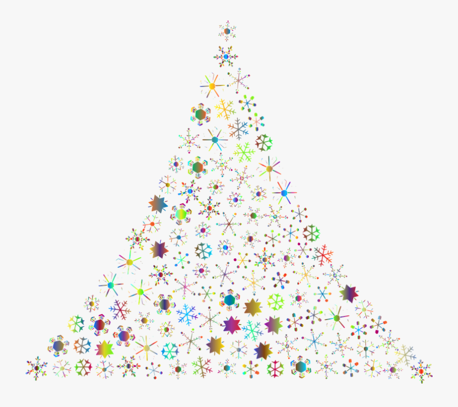 Snowflakes, Abstract, Christmas Tree, Festive, Holidays - Abstract Christmas Tree Vector Png, Transparent Clipart