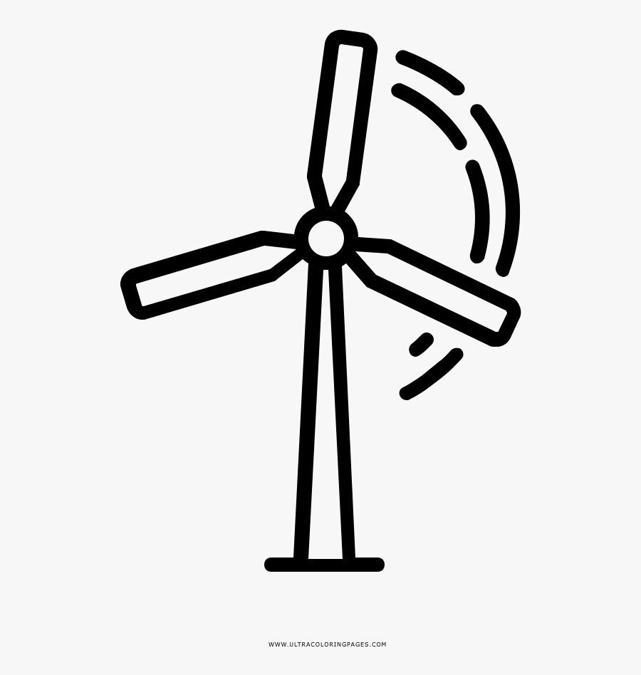 Wind Turbine Coloring Page - Pala Eolica Da Disegnare, Transparent Clipart