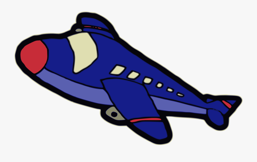Airplane - Kartun Pesawat Warna Biru, Transparent Clipart