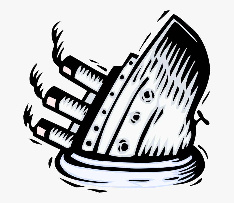 Vector Illustration Of Sinking Titanic Cruise Ship - Titanic Clip Art, Transparent Clipart