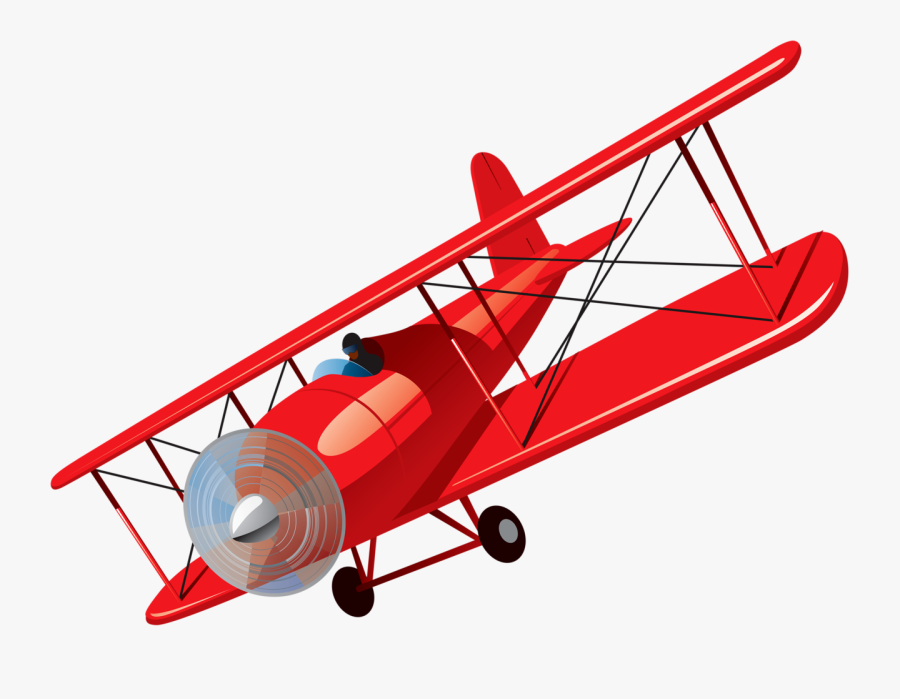 Pilot Clipart Antique Airplane - Red Biplane Clipart Png, Transparent Clipart