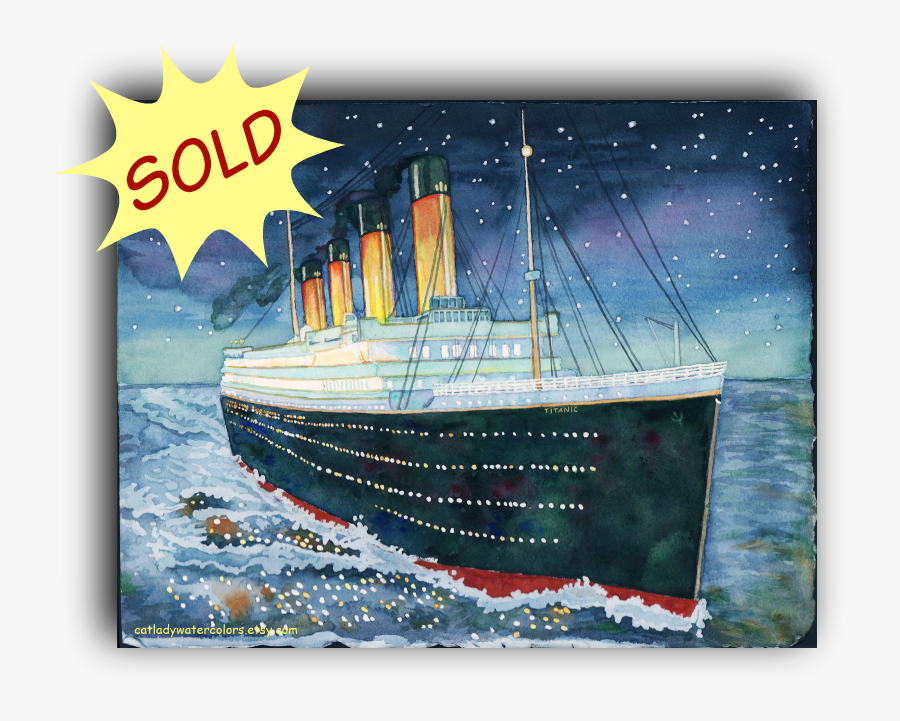 #titanic #titanicpainting #watercolor #ship #nauticaldecor - Painting, Transparent Clipart