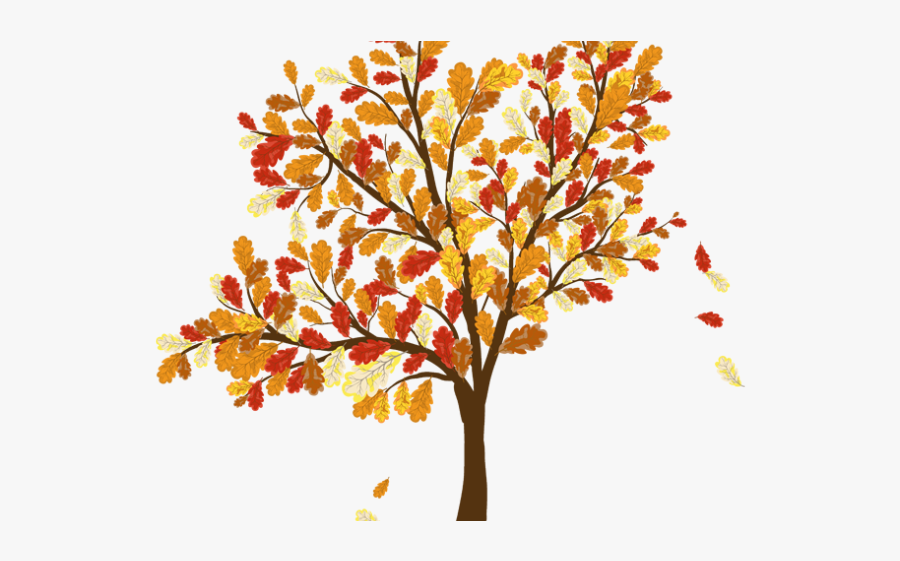 Leaves Falling From A Tree, Transparent Clipart