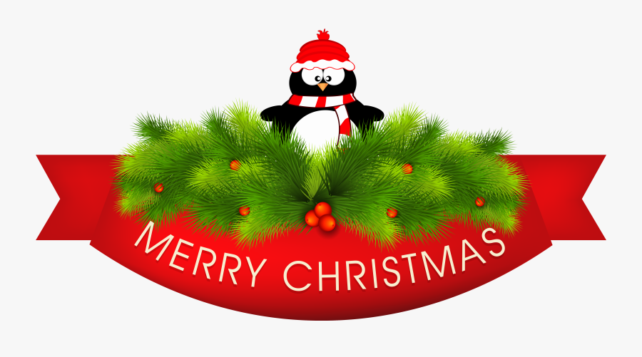 Merry Christmas Decor With Penguin Png Clipart Image - Merry Christmas Images Png, Transparent Clipart