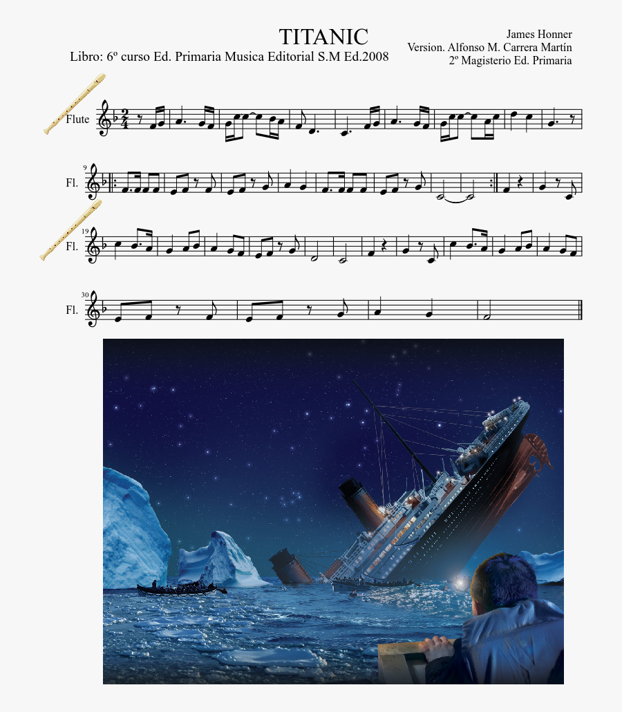 Titanic Sheet Music Composed By James Honner Version - Titanic On Sea Bed, Transparent Clipart