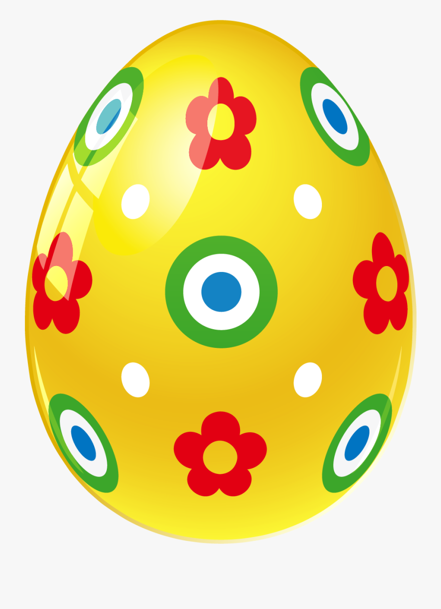 Picture Egg Yellow Flowers With Bunny Easter Clipart - Easter Egg Png Transparent, Transparent Clipart