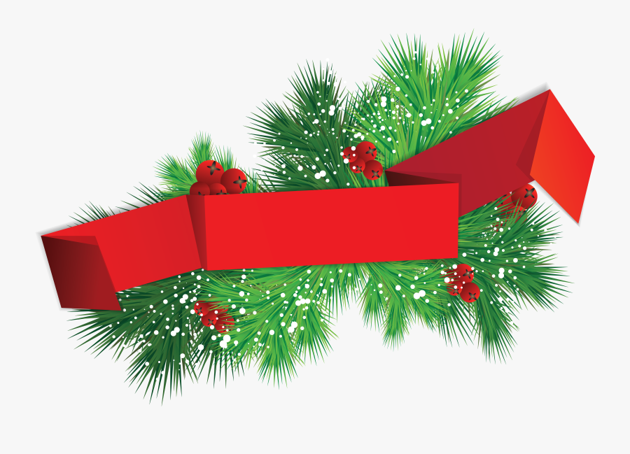Christmas Tree Banner Clip Art - Transparent Christmas Banner Png, Transparent Clipart