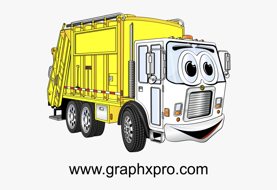 Transparent Black Truck Clipart - White Rubbish Truck Cartoon, Transparent Clipart