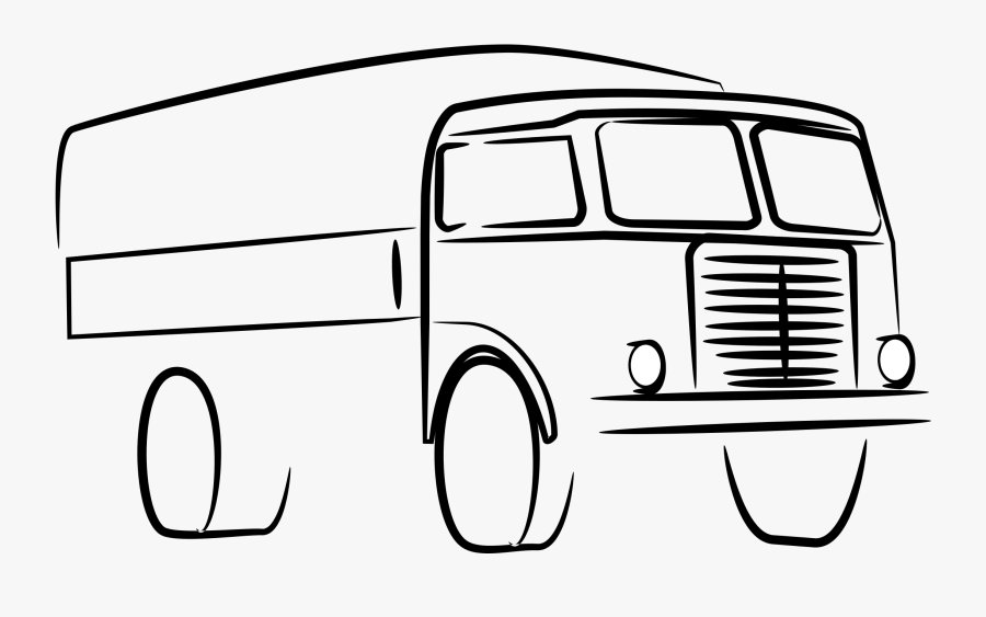 Transparent Truck Silhouette Png - Truck Clipart Black And White, Transparent Clipart