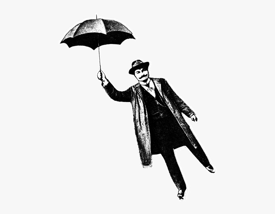 Vintage Man Flying, Transparent Clipart