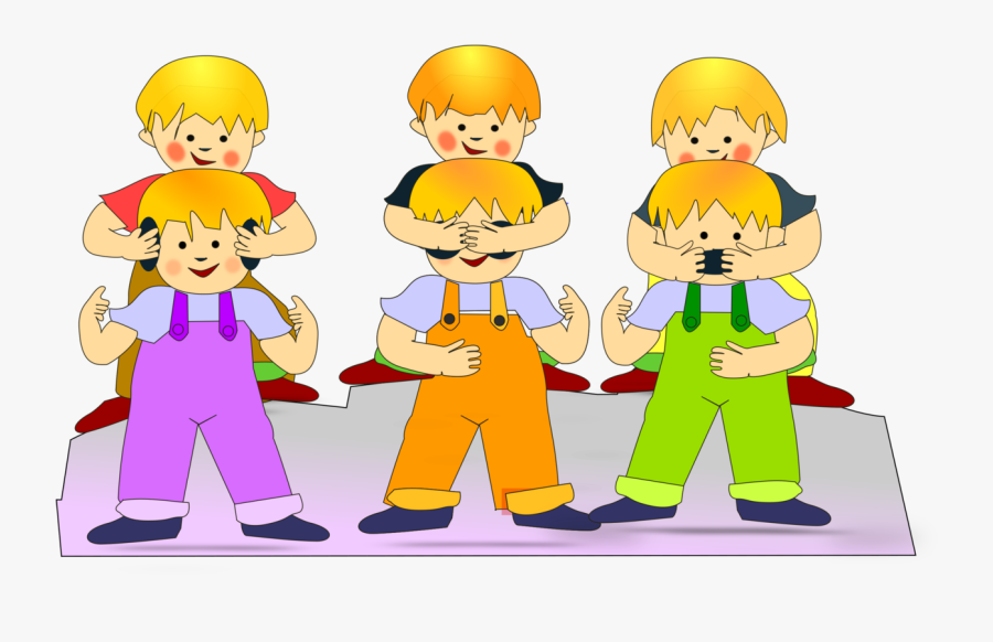 Art,people,child - Three Wise Monkeys, Transparent Clipart
