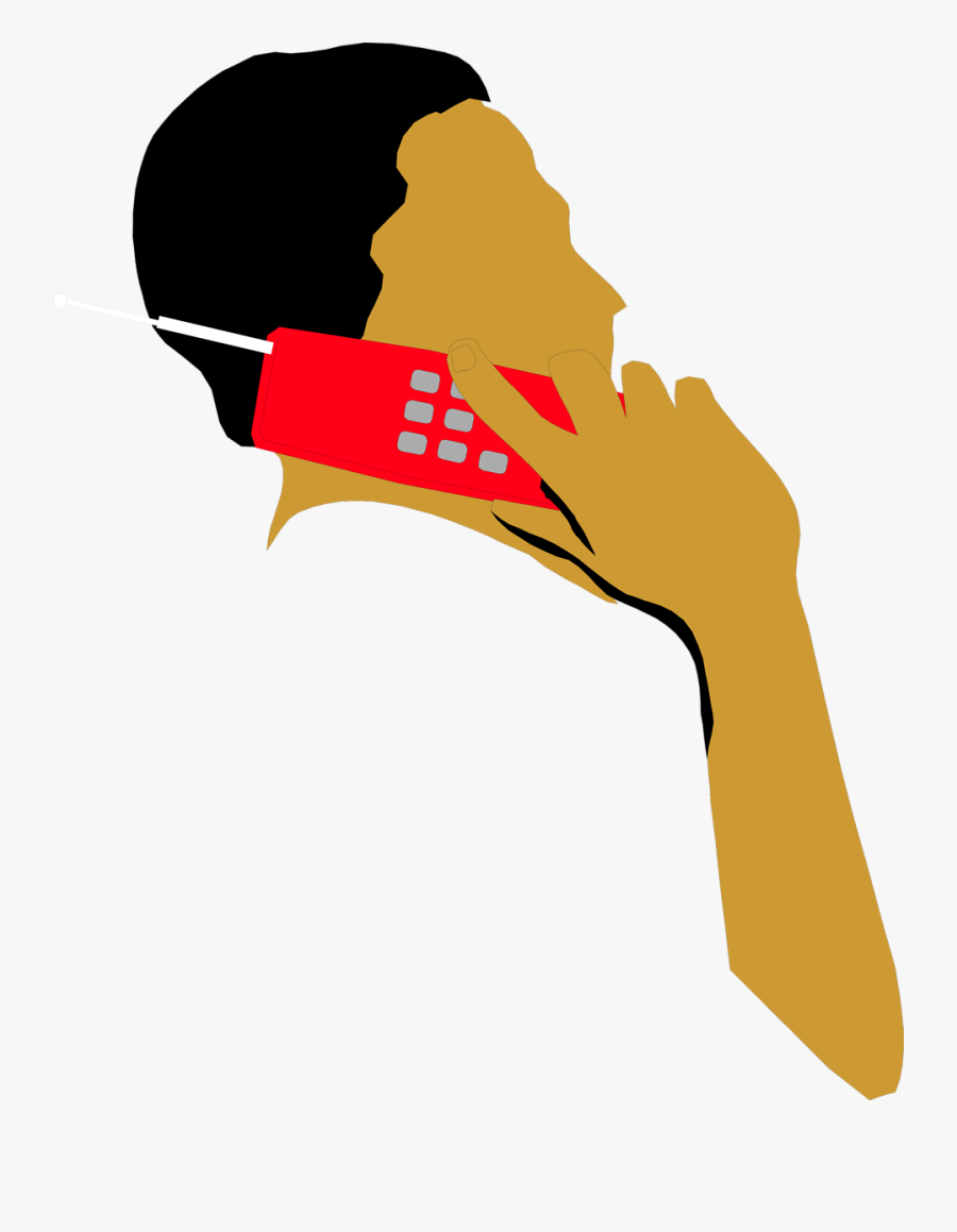 Clip Art Men Banner Library - Talking On Phone Illustration, Transparent Clipart