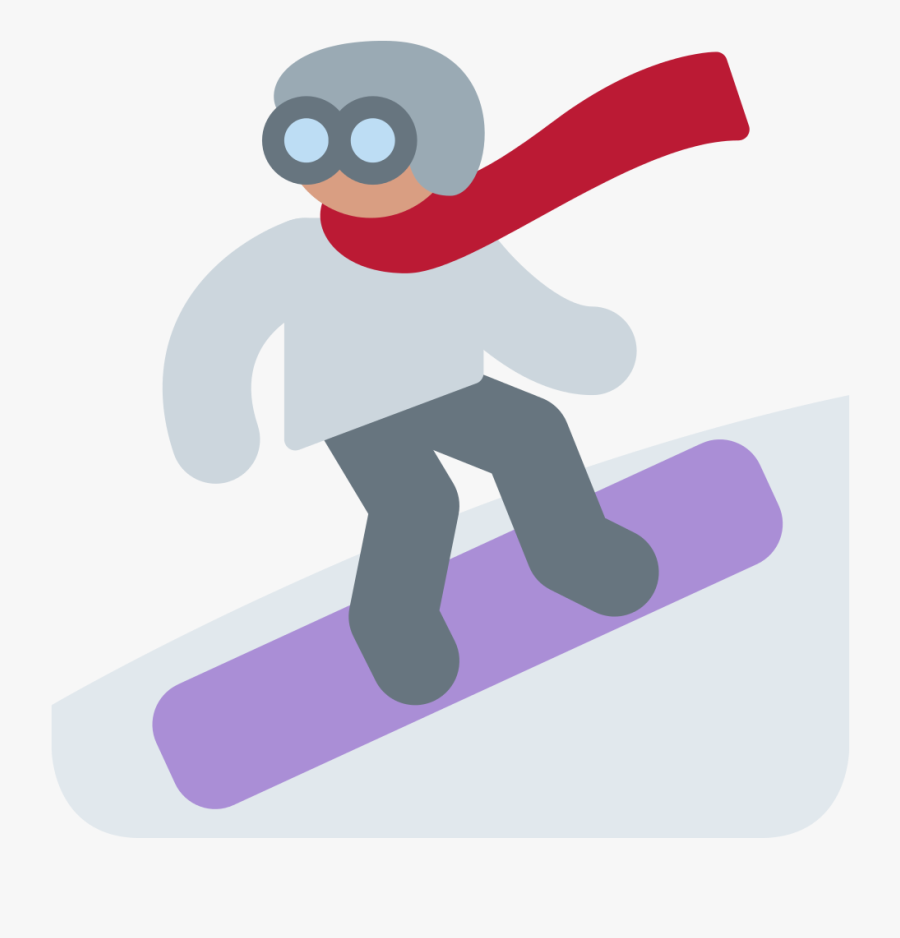 File - Twemoji 1f3c2 - Svg - Snowboarding, Transparent Clipart