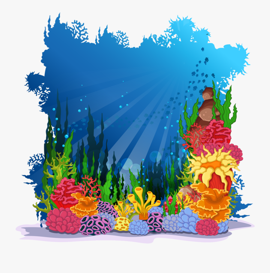 Clipart Free Stock Drawing Scenery Underwater - Cartoon Beautiful Vector, Transparent Clipart